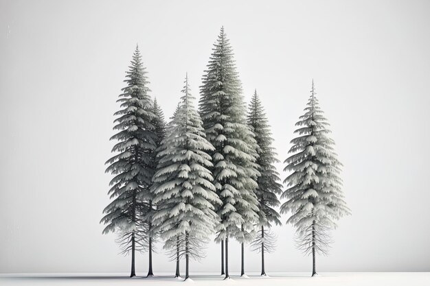 Zdjęcie linia drzew o wysokiej rozdzielczości jest pokazana na tym samotnym białym tle