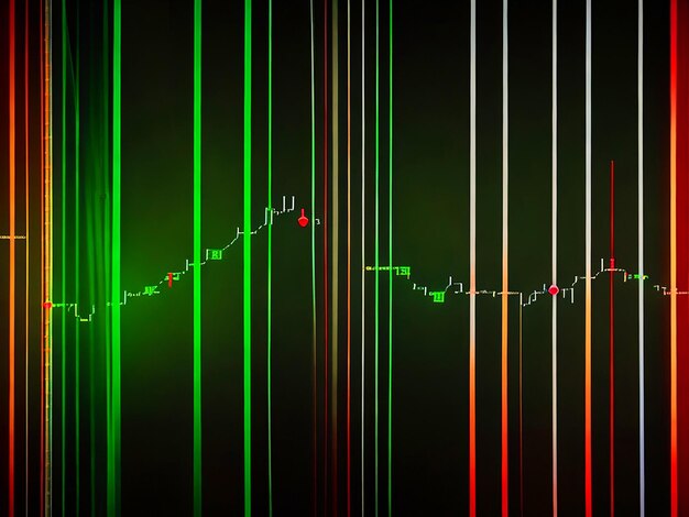 linia graficzna idąca w górę od lewej do prawej lewa część linii jest czerwona, a prawa część jest zielona