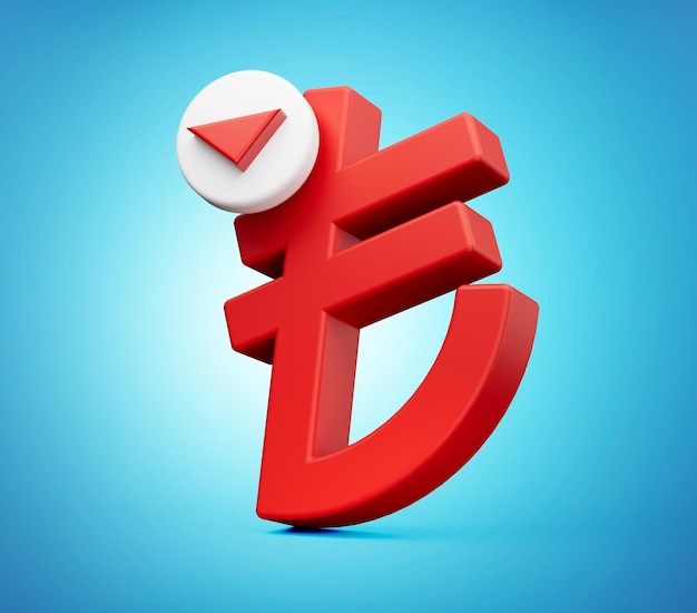 Lira turecka symbol redukcji kosztów ikona zmniejszenia długu biznes znak ilustracja 3d