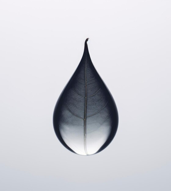 Zdjęcie liść rośliny w kształcie kropli wody życie natura koncepcyjne tło obraz wygenerowany przez sztuczną inteligencję