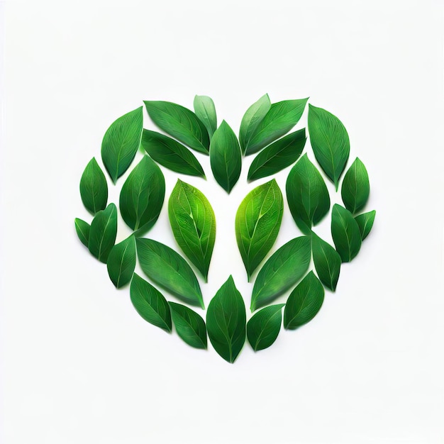 Zdjęcie liściasta melodia zielona harmonia serca generacyjna sztuczna inteligencja