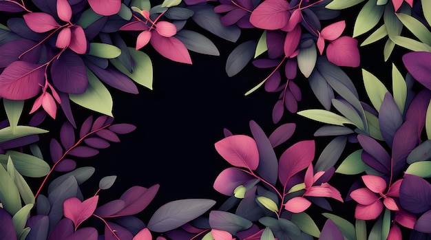 Liście Liście Tło Kwiaty botaniczne z miejsca na kopię Egzotyczne liście w ciepłych kolorach Summery