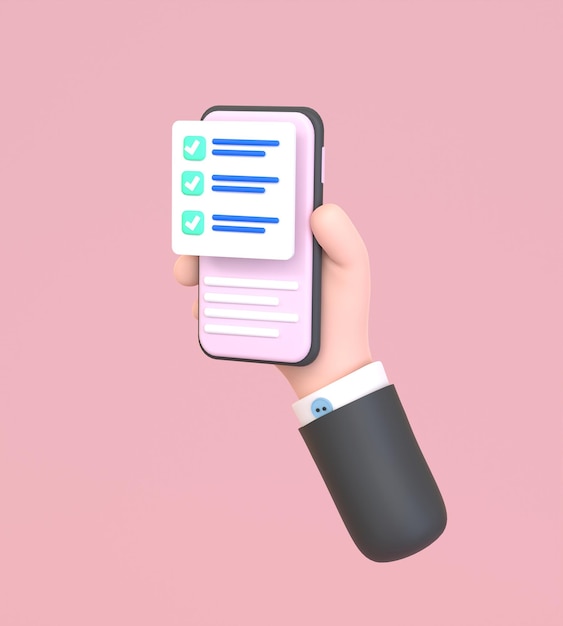 Lista Kontrolna Zarządzania Zadaniami Z Telefonem Komórkowym Trzymającym Rękę
