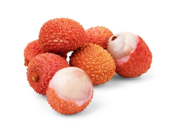 Litchi odizolowane na białym tle