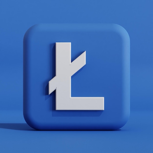 Litecoin symbol kryptowaluty logo 3d ilustracja