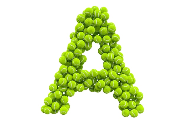 Zdjęcie litera a z piłek tenisowych renderowania 3d