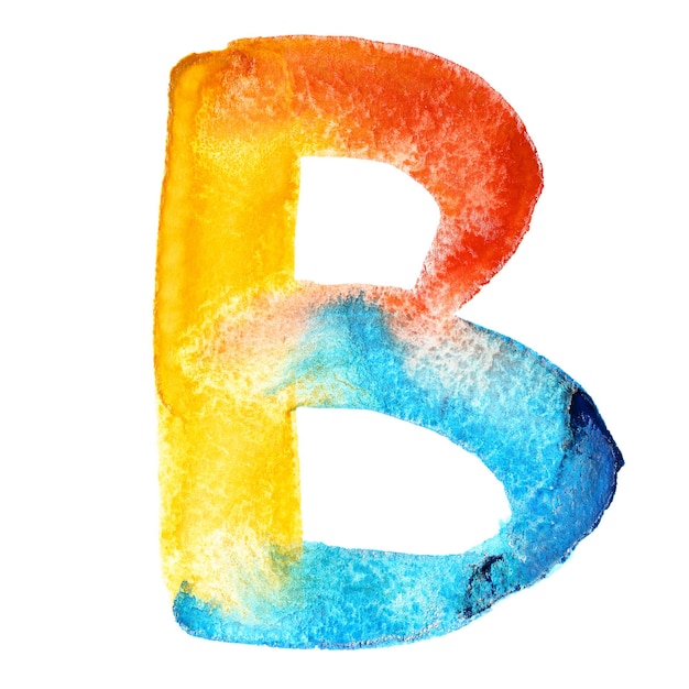 Zdjęcie litera b - kolorowa akwarela abc