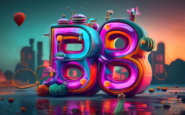 Litera B w 3D