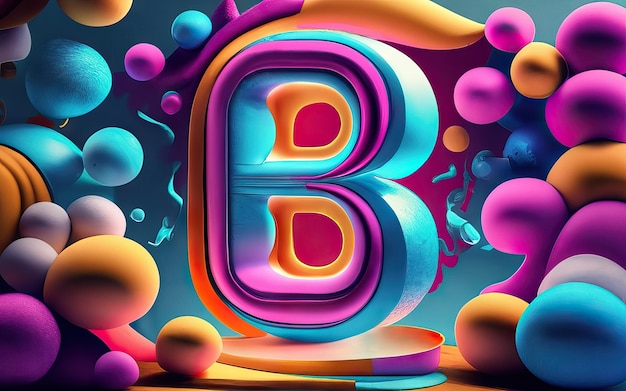 Zdjęcie litera b w 3d