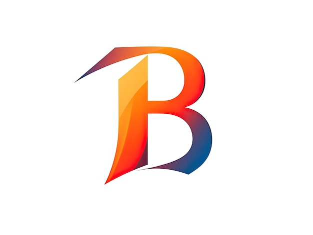 Litera B w odznace stylu logo prosta ilustracja projektu 2d Generative AI