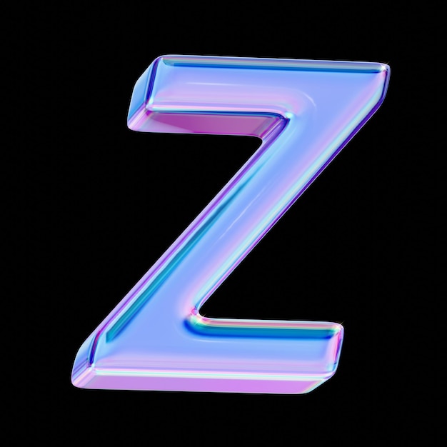 Litera Z w stylu chromatycznym 3D