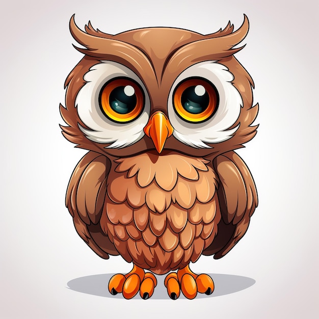 Little Owl zwierząt białe tło Obraz generowany przez AI