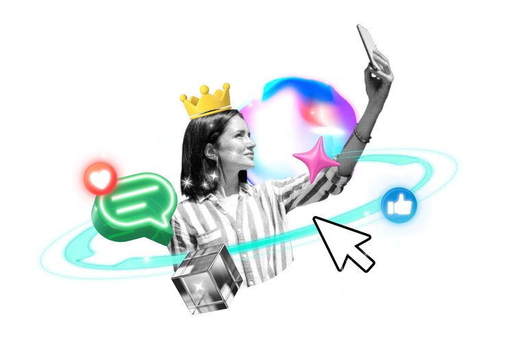 Zdjęcie live streaming png collage remix przejrzyste tło