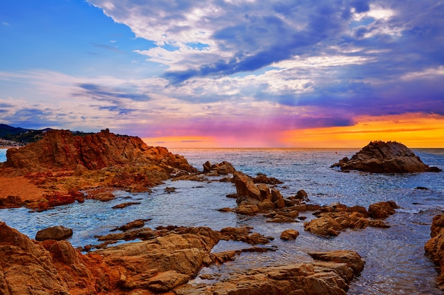 Lloret de Mar beach sunrise in costa Brava