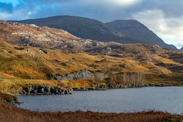 Loch Assynt Highlands w Szkocji