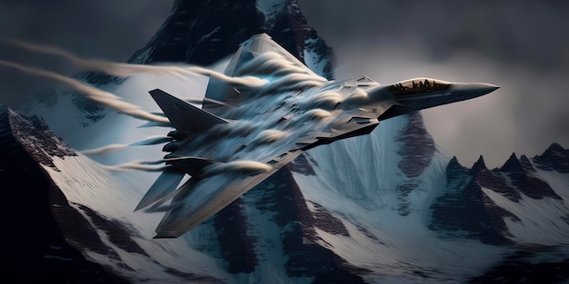 Lockheed Martin F22 przełamuje barierę dźwięku w Alpach Szwajcarskich