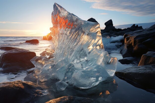 Lodowata perfekcja fotografii wody lodowej
