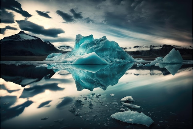 Lodowiec lodowiec laguny streszczenie tło