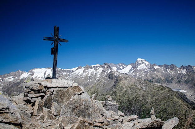 Lodowiec Sidelhorn oberaare nad przełęczą Grimsel w Alpach Szwajcarskich