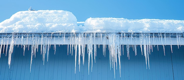 Zdjęcie lody wiszące z dachu budynku