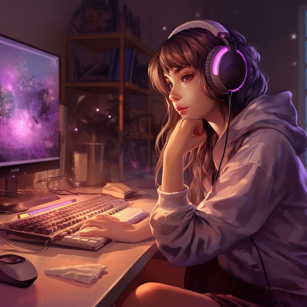 Lofi study beats focus vibe ilustracja