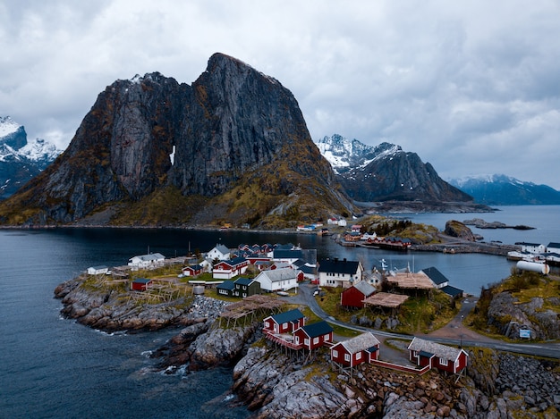 Zdjęcie lofoty, norwegia, z grzbietu reinebringen