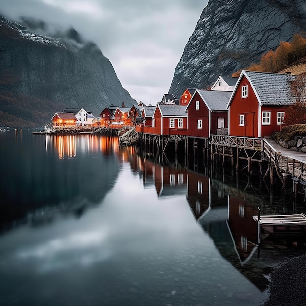 Lofoty w krajobrazie Norwegii
