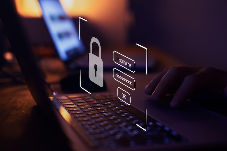 Zdjęcie login i hasło koncepcja bezpieczeństwa cybernetycznego ochrona danych i zabezpieczony dostęp do internetu bezpieczeństwo cybernetyczne