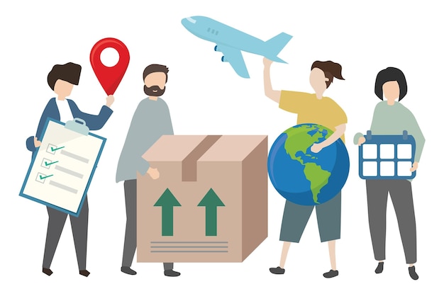 Logistyka png ilustracja przezroczysty tło