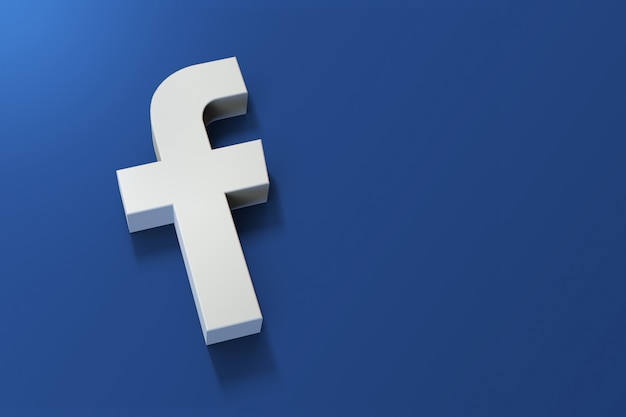 Zdjęcie logo 3d facebook minimalistyczne z pustą przestrzenią