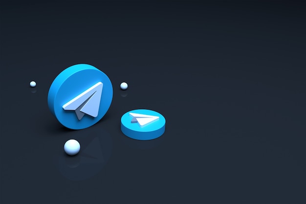 Logo 3D Render of Telegram