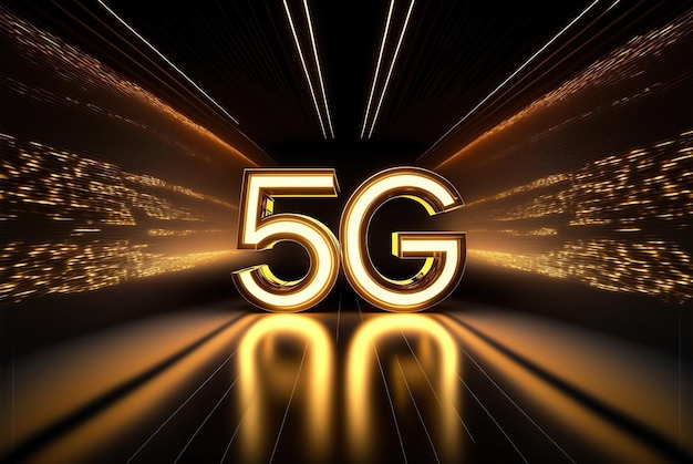 Logo 5g na ciemnym tle.