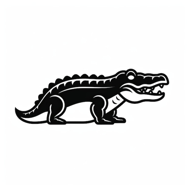 Logo aligatora w stylu Cleon Peterson, sztuka Wybrzeża Kości Słoniowej