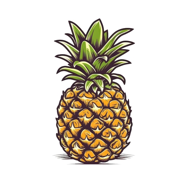 Logo Ananas Na Białym Tle Tansparent Png Generatywne AI