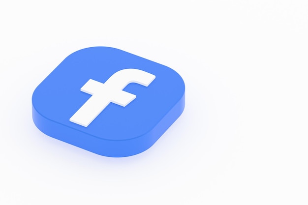 Zdjęcie logo aplikacji facebook renderowanie 3d na białym tle