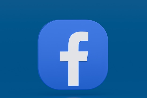 Zdjęcie logo aplikacji facebook renderowanie 3d na niebieskim tle