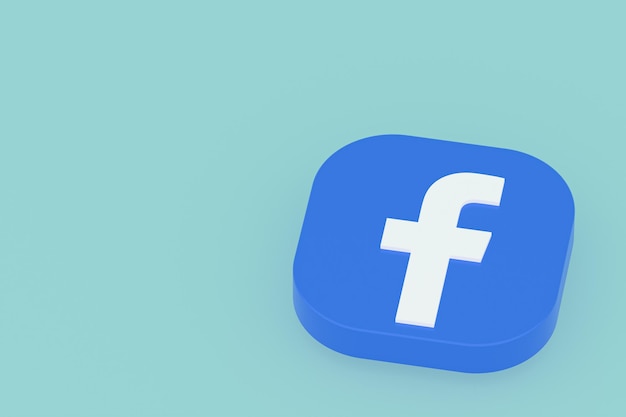 Logo aplikacji Facebook renderowanie 3d na zielonym tle