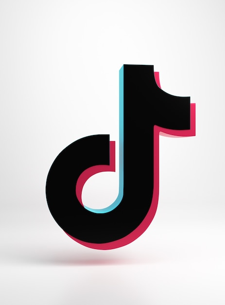 Zdjęcie logo aplikacji tik tok w minimalnym, prostym stylu