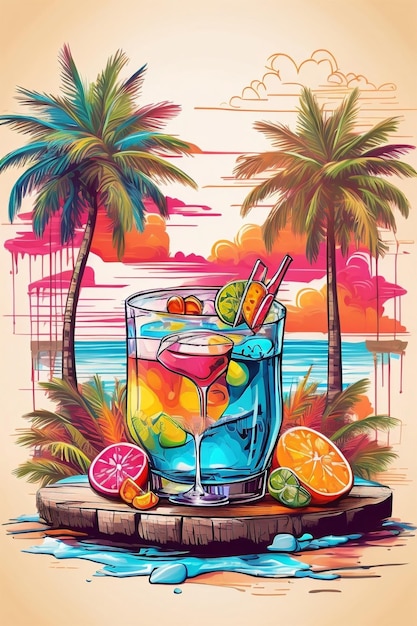 logo_beach_with_palm_trees_and_coctail_bar