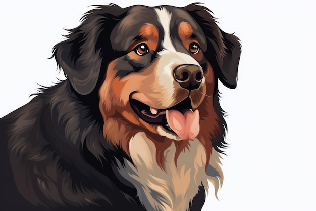 Logo Bernese Mountain Dog na izolowanym przezroczystym tle Png Generative Ai