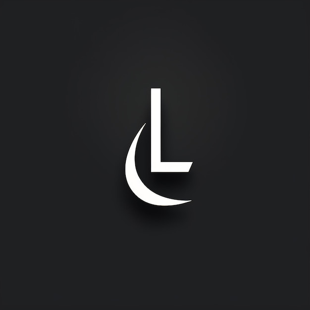 Zdjęcie logo białe litery l czcionka minimalizm projekt typografii na ciemnym tle