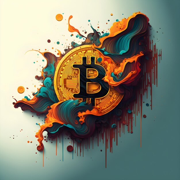 Logo Bitcoin Kolorowa ilustracja Kryptowaluta Znak Pomarańczowy Symbol Monety E-commerce Ilustracja giełdy