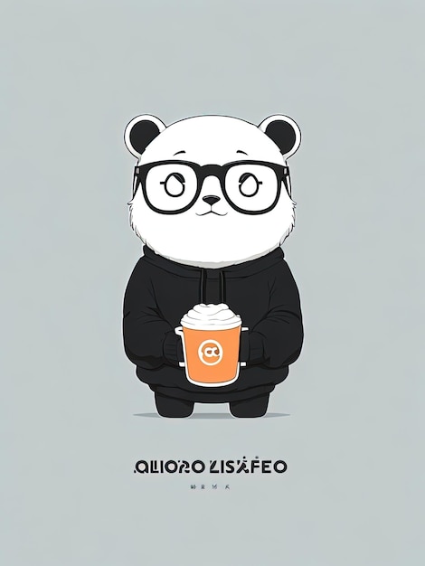 Zdjęcie logo cafe oso bear con gafas