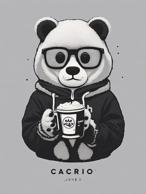 Zdjęcie logo cafe oso bear con gafas