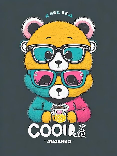 Zdjęcie logo cafe oso bear con gafas
