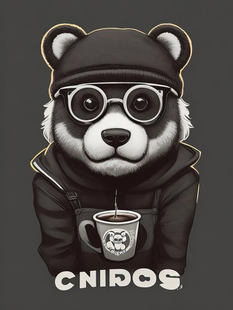 Zdjęcie logo cafe oso bear con gafas