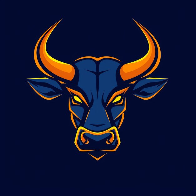 Logo Charging Bull Esports z płaskim projektem generatywnego AI