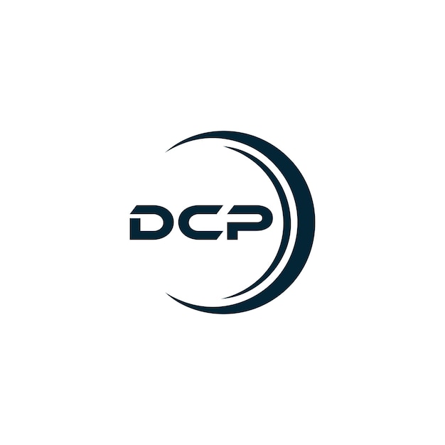 Logo DCP Białe litery DCP D C P litery logo projektowanie D C P litera logo projektowanie w