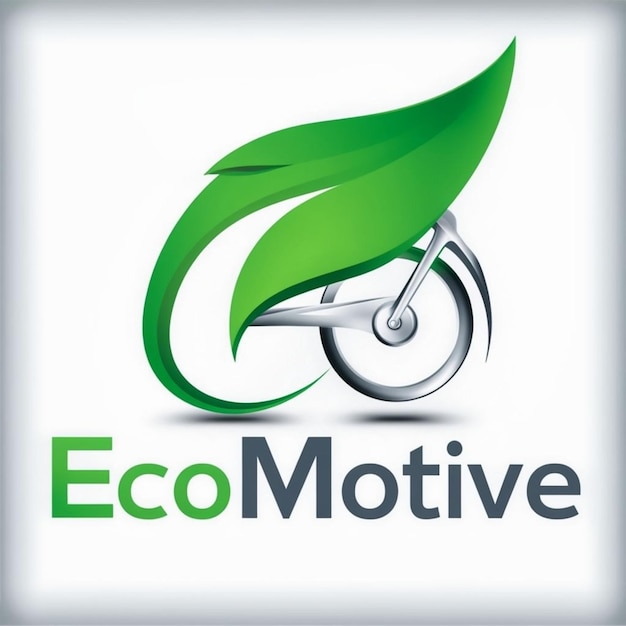 logo ekologicznego motocykla z zielonym liściem