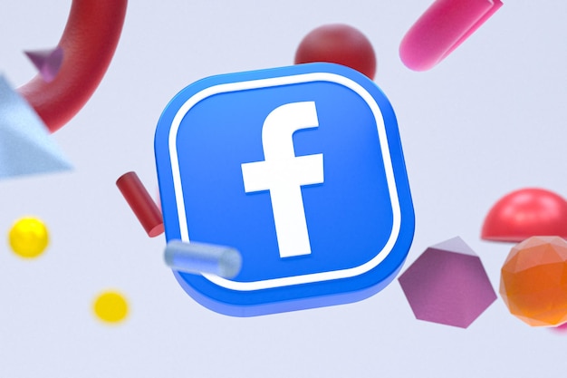 Logo Facebooka ig na tle abstrakcyjnej geometrii